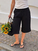 Line Linen Jorts - Black