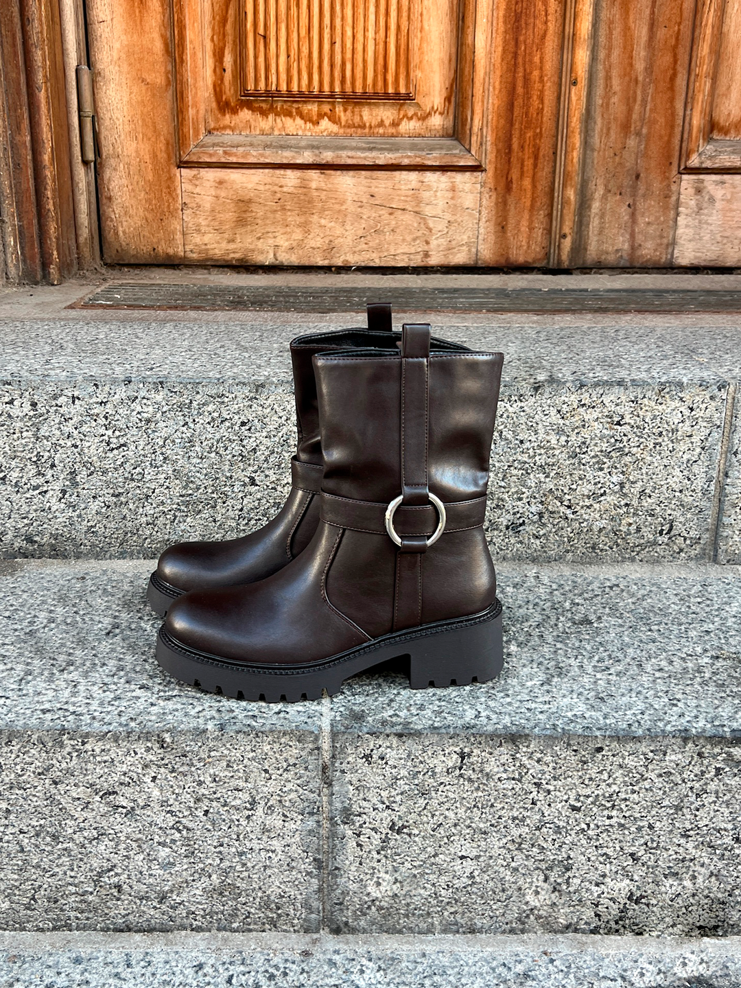 Alma Biker Boots - Dark Brown