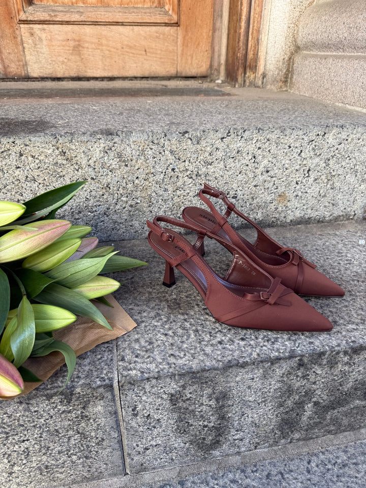 Lucia Bow Slingback - Dark Brown