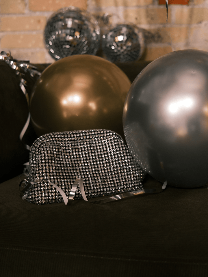 Lulu Glitter Clutch - Silver
