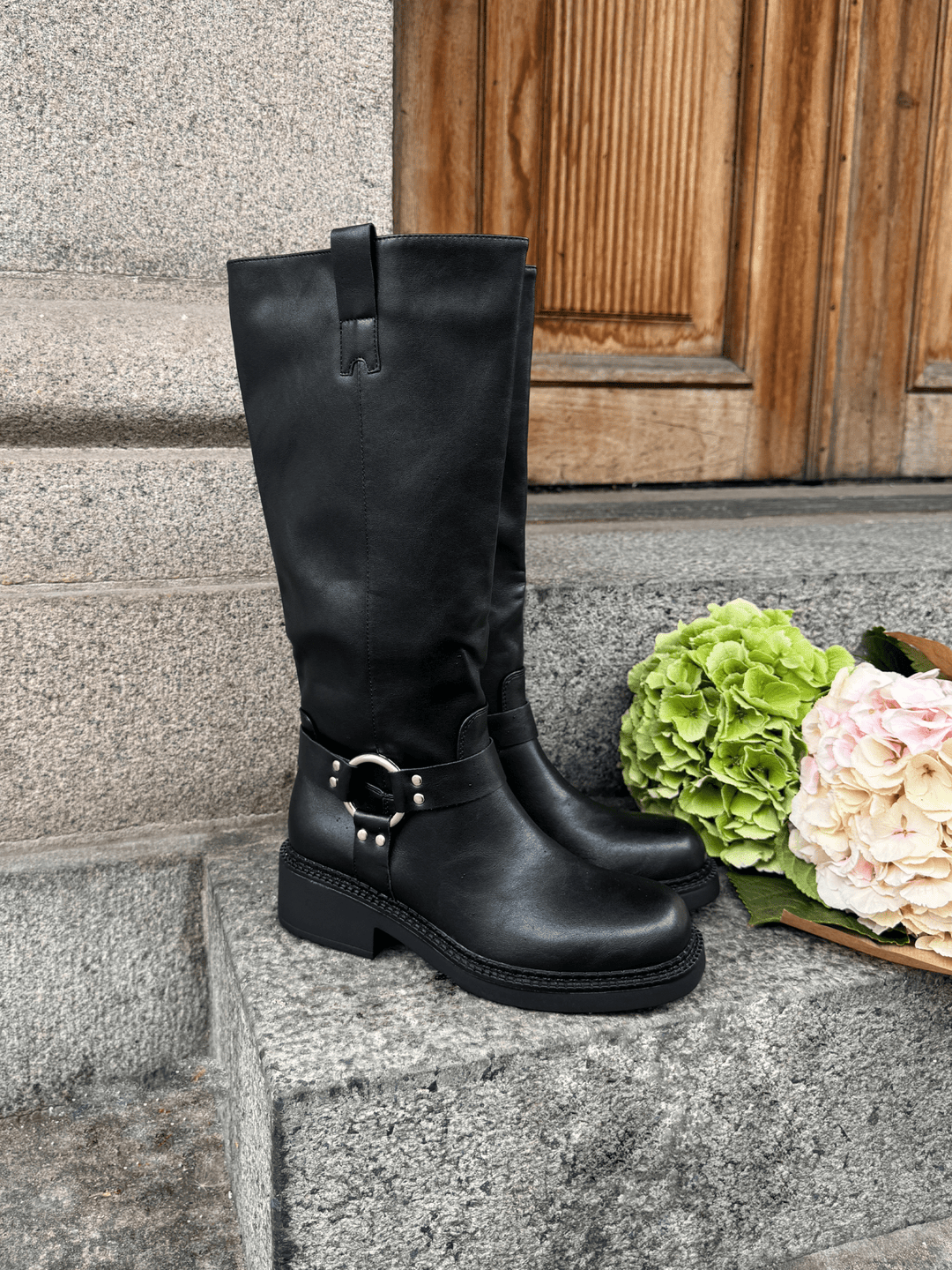 Nella Faux Leather Boot - Black