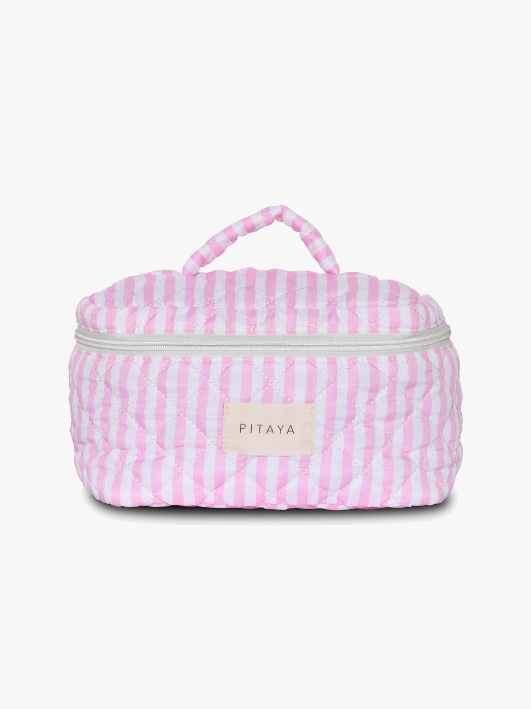 Large Makeup Bag - Pink Stripes