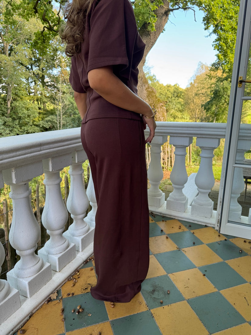 Riley Barrel Leg Sweatpants - Dark Brown