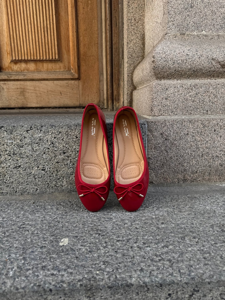 Sarah Shiny Ballerina - Dark Red