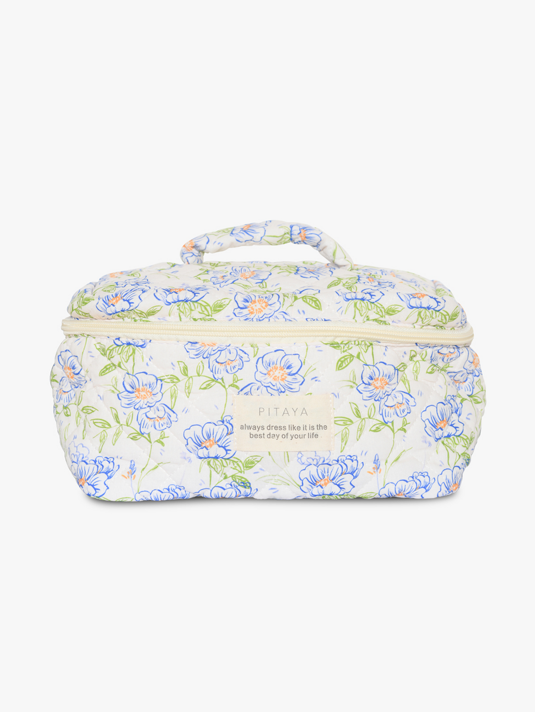 Large Makeup Bag - Blue Flower