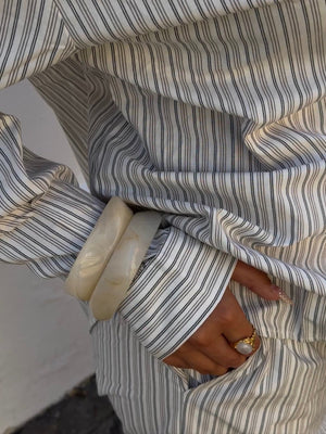 Sigga Horn Bangle Bracelet - White