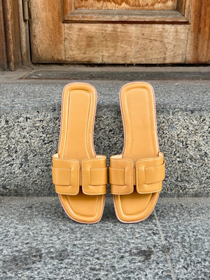 Susan Crossed Strap Sandal - Camel