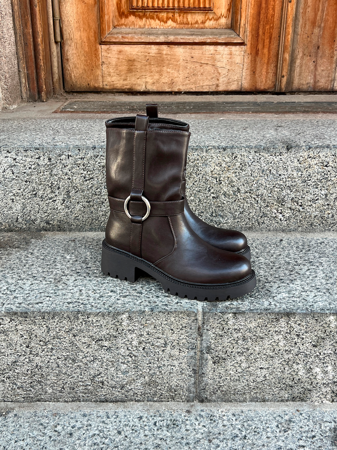 Alma Biker Boots - Dark Brown