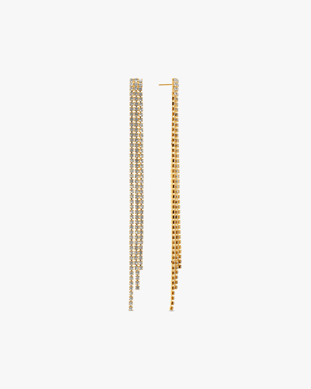 Matilde Long Glitter Earring - Gold Plated